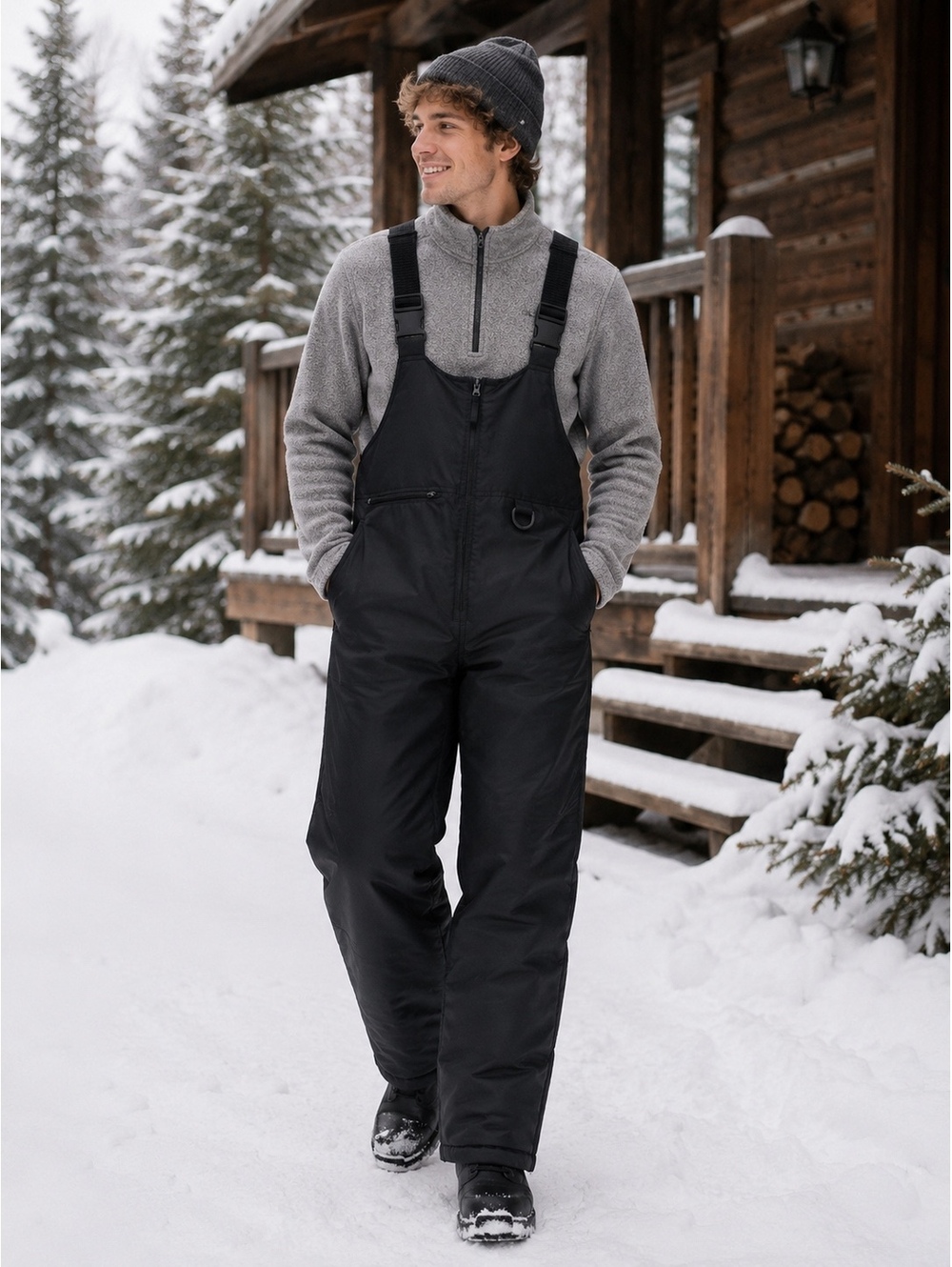 Sportcaster men's navy bib snow pants